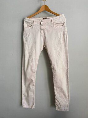 ✨ Please Italy Boyfriend Jeans Medium Ivory/White Mid Rise Relaxed Fit Denim